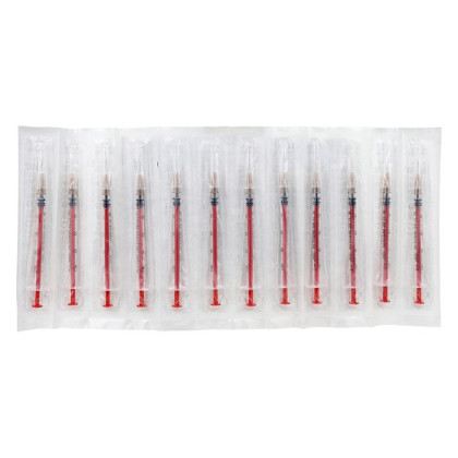 Фото товара Шприц 1,0 мл. инсулиновый U-40 (3-х) SFM, одноразовый стерилизованный с надетой иглой 0,45 х 12 - 26G (блистер), 100 шт