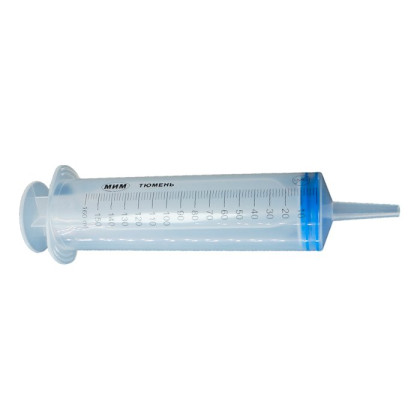 Фото товара Шприц 150мл (Жане) 3-х компонентный с катетерным наконечником, код 02, 40 шт