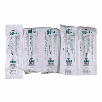 Фото товара Шприц 50 мл (3-х) SFM, одноразовый стерильный с иглой 18G (LUER LOCK) (блистер), 25 шт/уп
