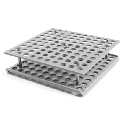 Штатив Флоринского лабораторный на 100 гнезд, алюминий Фото товара Штатив Флоринского лабораторный на 100 гнезд, алюминий