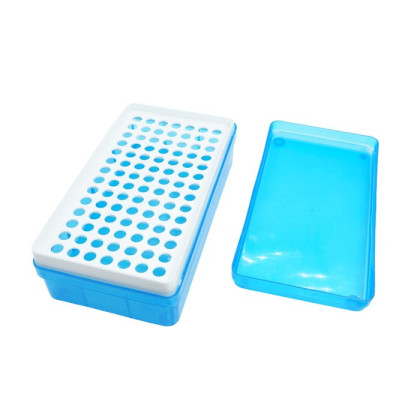Штатив пластиковый для пробирок на 0,5 мл, 98 отверстий, с крышкой, ПП Фото товара Штатив пластиковый для пробирок на 0,5 мл, 98 отверстий, с крышкой, ПП