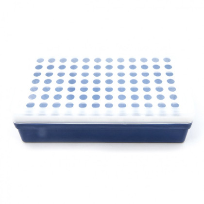 Штатив с крышкой для пробирок типа Эппендорф 0,5 мл на 96 гнезда, ПС Фото товара Штатив с крышкой для пробирок типа Эппендорф 0,5 мл на 96 гнезда, ПС