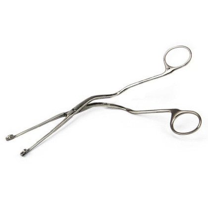 Щипцы для тампонирования горла и глотки изогнутые малые 165 мм Фото товара Щипцы для тампонирования горла и глотки изогнутые малые 165 мм