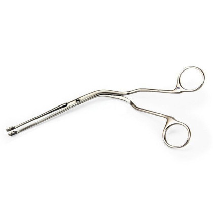 Щипцы для тампонирования горла и глотки изогнутые малые 165 мм Фото товара Щипцы для тампонирования горла и глотки изогнутые малые 165 мм