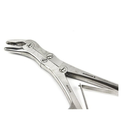 Щипцы костные-кусачки шарнирные с двойной передачей с овальными губками изогнутые по ребру Surgicon Фото товара Щипцы костные-кусачки шарнирные с двойной передачей с овальными губками изогнутые по ребру Surgicon